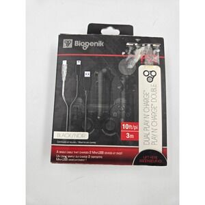 Biogenik Elite Dual Play N Charge Cable for PS3 and PS3 Move Black 10ft WL073